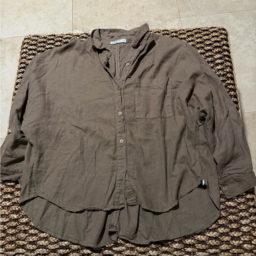 Stateside Linen Oversized Shirt (106) - Picture 2 of 6